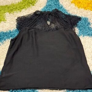 SHEIN - Medium Black High Neck Top Size Large- Used Like New